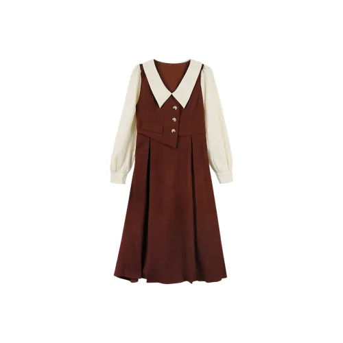 Migu Long Sleeved Dresses Women's Red