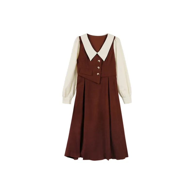 Migu Long Sleeved Dresses Women's Red-0
