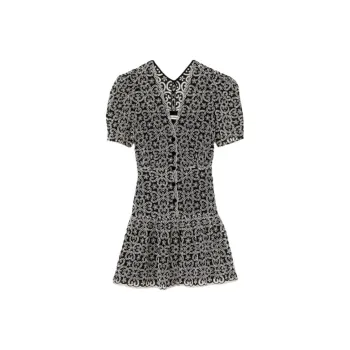 Sandro Short-Sleeved Dresses Women's Black White