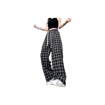 The New Age Family Casual Pants Women's Black Plaid