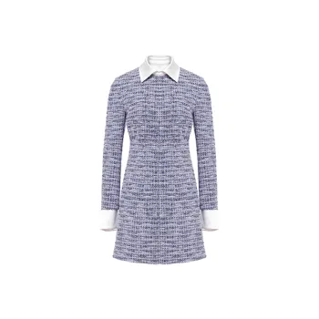 BESIONIA SS23 Long Sleeved Dresses Women's Blue White Multicolor