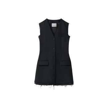 MIU MIU FW23 Sleeveless Dress Women's Marine Blue