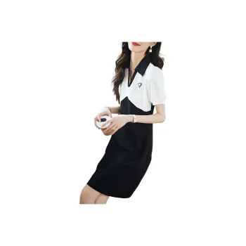 Mo Han Yi Mei Short-Sleeved Dresses Women's Black White