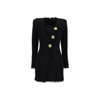 BALMAIN Long Sleeved Dress Women's Black