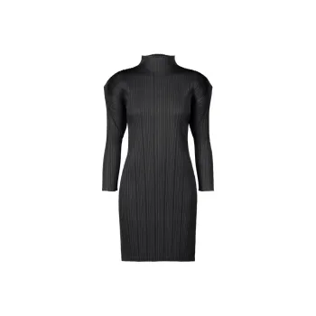PLEATS PLEASE ISSEY MIYAKE SS24 Long-Sleeved Dresses Women's Black