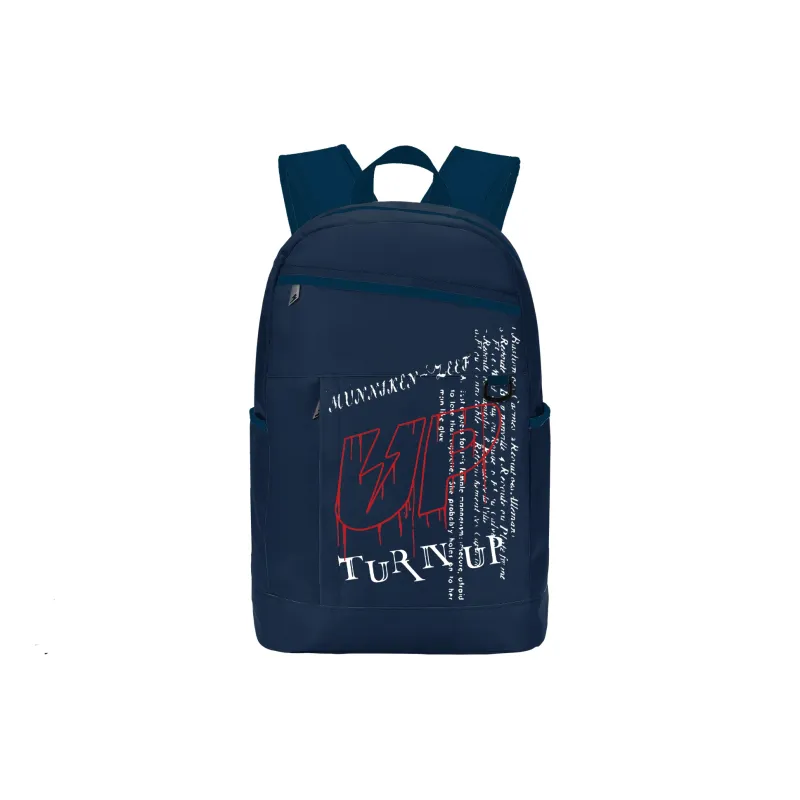 TURN UP Polyester Backpack Unisex Blue-0