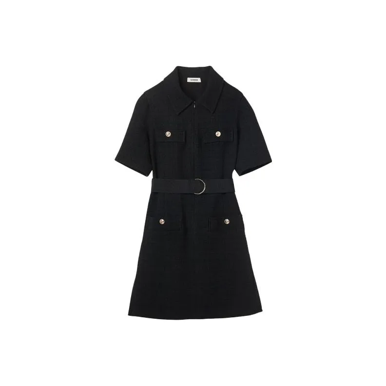 Sandro Short Sleeved Dresses Women's Black-0