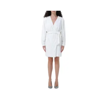 Rotate Sequin Embroidered Wrap Dress