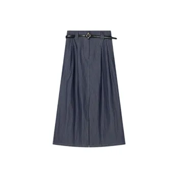 Goodland Denim Long Skirts Women's Navy Blue