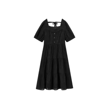 EICHITOO Short-Sleeved Dresses Women's Black