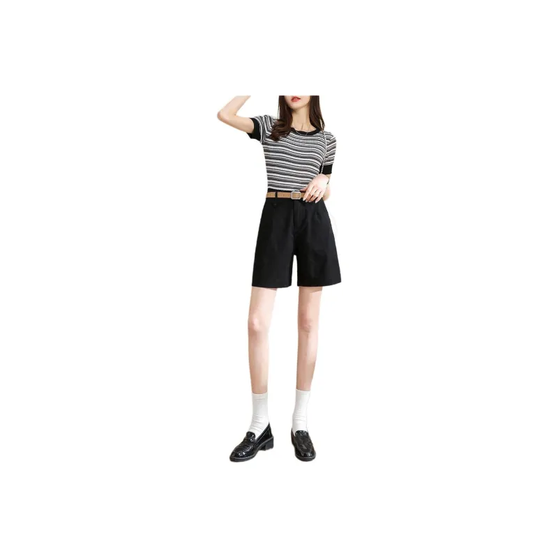 TERRE BLEUE Casual Shorts Women's Black-0