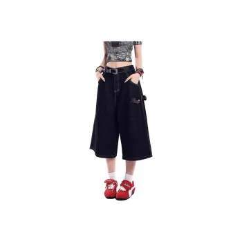 KVIV Denim Shorts Men Black 