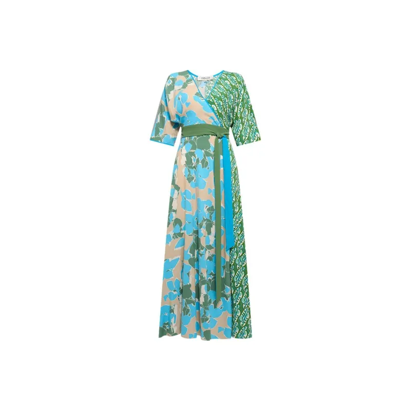 DVF Diane Von Furstenberg SS24 Long-Sleeved Dresses Women's Emerald Green-0
