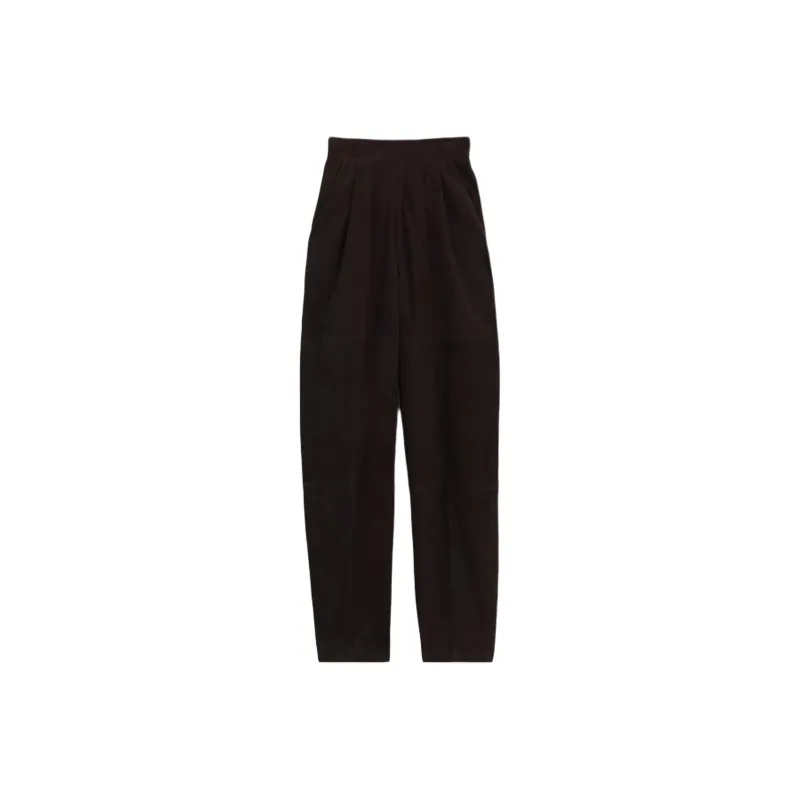 ZARA Leather Pants Women's Dark Brown-0