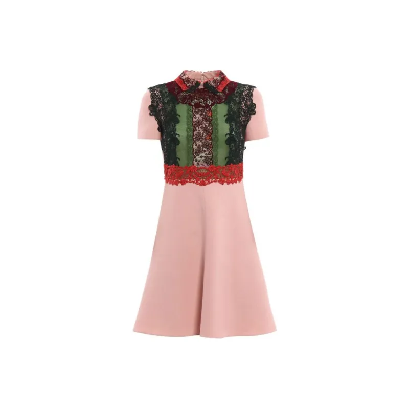 Valentino Short Sleeved Dresses Women's Pink-0