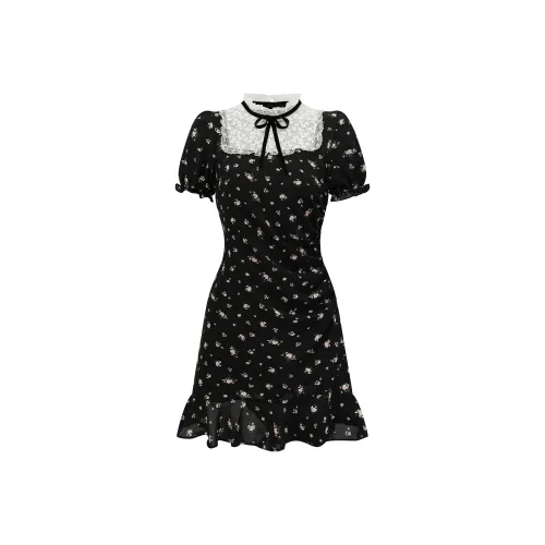 FIAWANG Short Sleeved Dress Women's Black