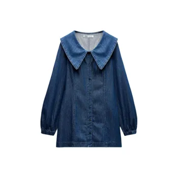 ZARA Trf Long Sleeved Dresses Women's Blue