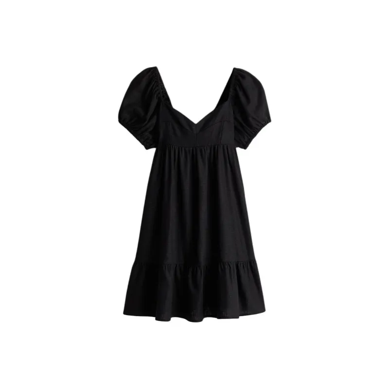 H&M Short Sleeved Dress Women's Black-0