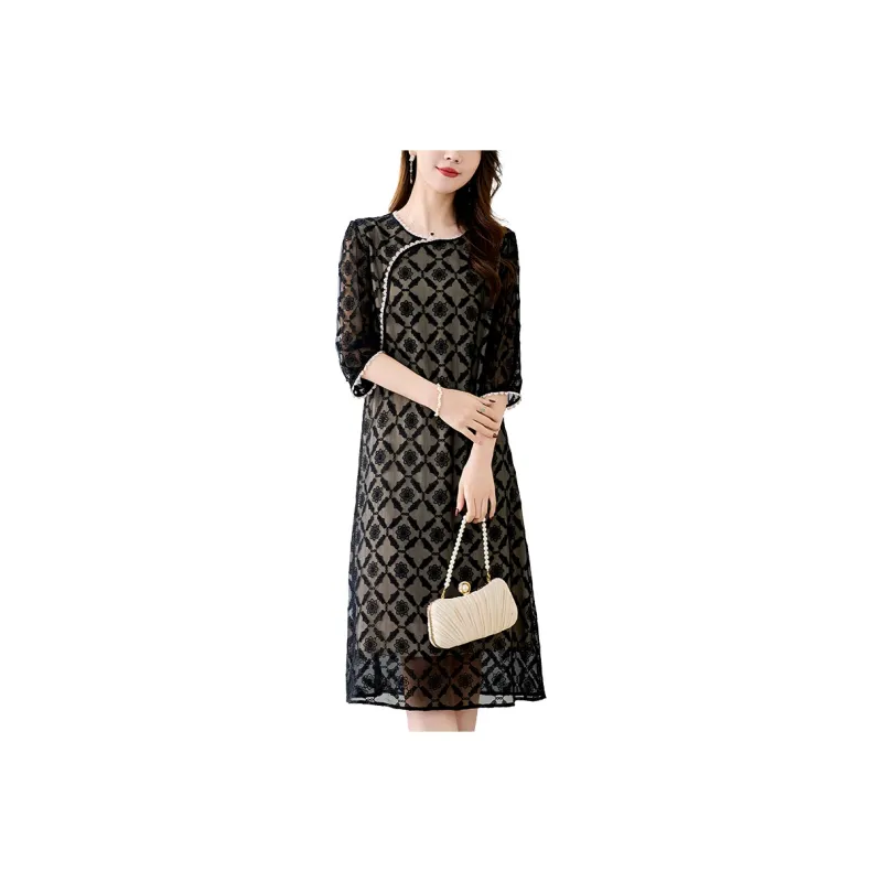 To The West Short Sleeved Dresses Women's Black-0