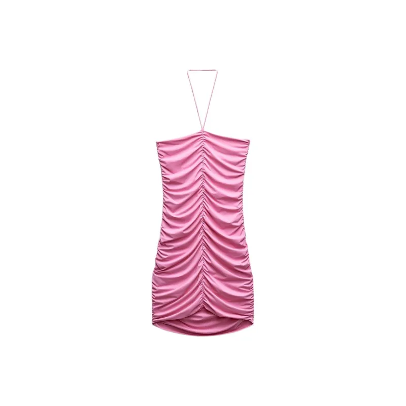 ZARA Slip Dresses Women's Pink-0
