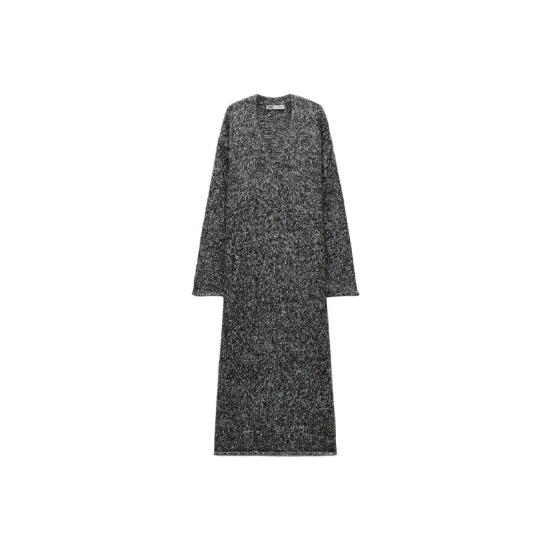 ZARA Long Sleeved Dress Women's Black/White-0