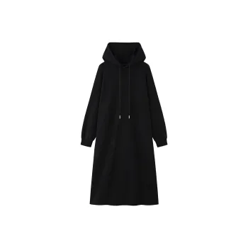 ZHOUMIAO Long Sleeved Dresses Women's Black