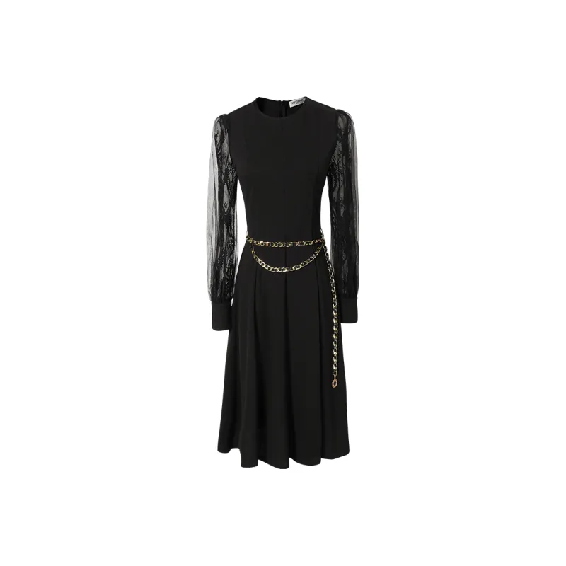MISSSHINE Long Sleeved Dresses Women's Black-0