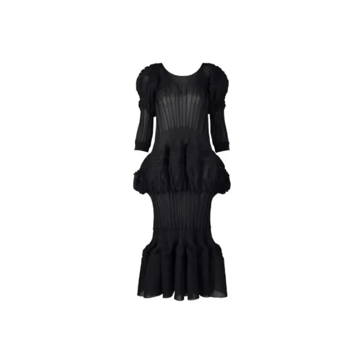 ISSEY MIYAKE Long-Sleeved Dresses Women's Black-0