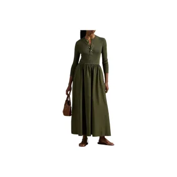 Polo Ralph Lauren Henley Bodice Maxi Dress