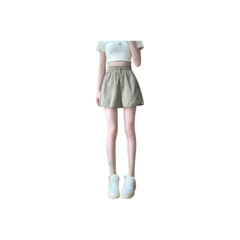 Tonlion Casual Shorts Women's Gray Green