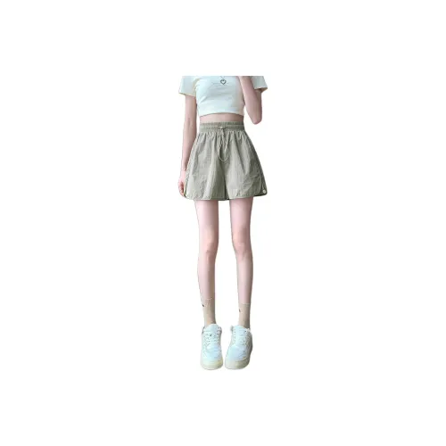 Tonlion Casual shorts Collar Women's Gray Green