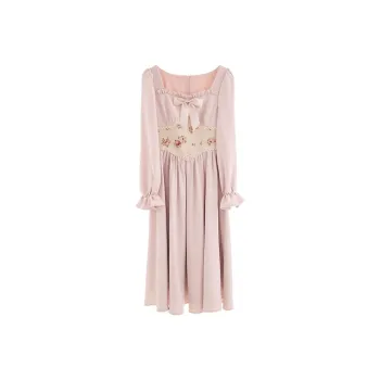 Blovelan Long Sleeved Dress Women's Peach Pink