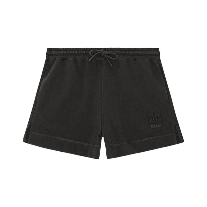 GANNI Logo Embroidered Drawstring Shorts-0