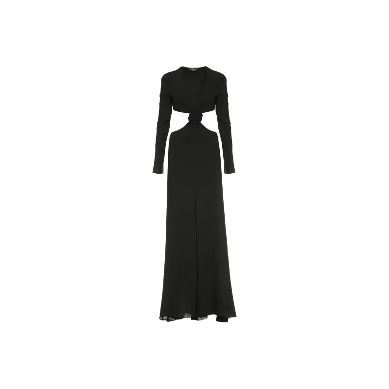 Blumarine Rose Detailed Cut Out Long Dress-0