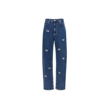MOSCHINO Jeans High Waist Tapered Leg Denim Jeans