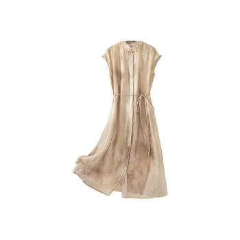 IHIMI Short Sleeved Dress Women's Light Brown