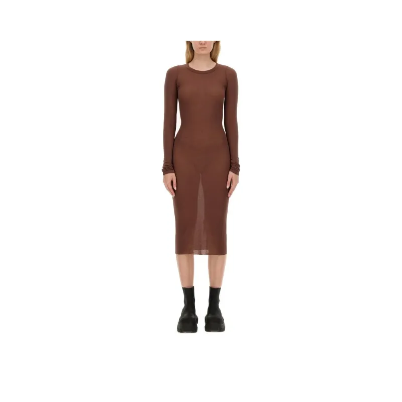 RICK OWENS/RO Long Sleeved Dresses Women's Brown-0
