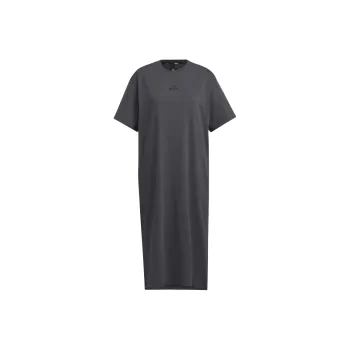 Adidas Wording Short Sleeved Dresses Women's Gray