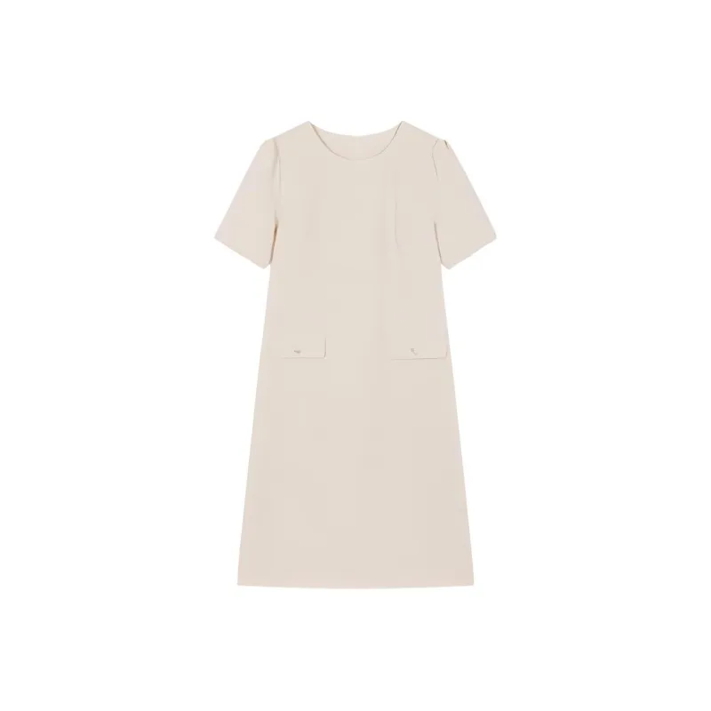 XWI Short Sleeved Dress Women's Ecru-0