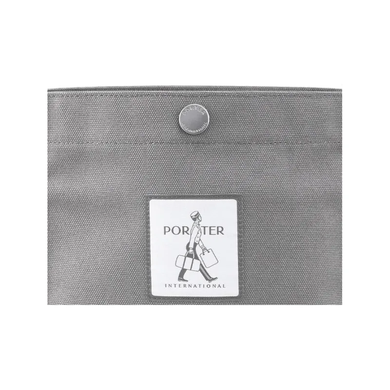 PORTER Plain Weave Canvas Crossbody Canvas Bag Shoulder Bags Unisex Gray-3