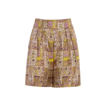 BESIONIA SS23 Casual Shorts Women's Brown Stripes