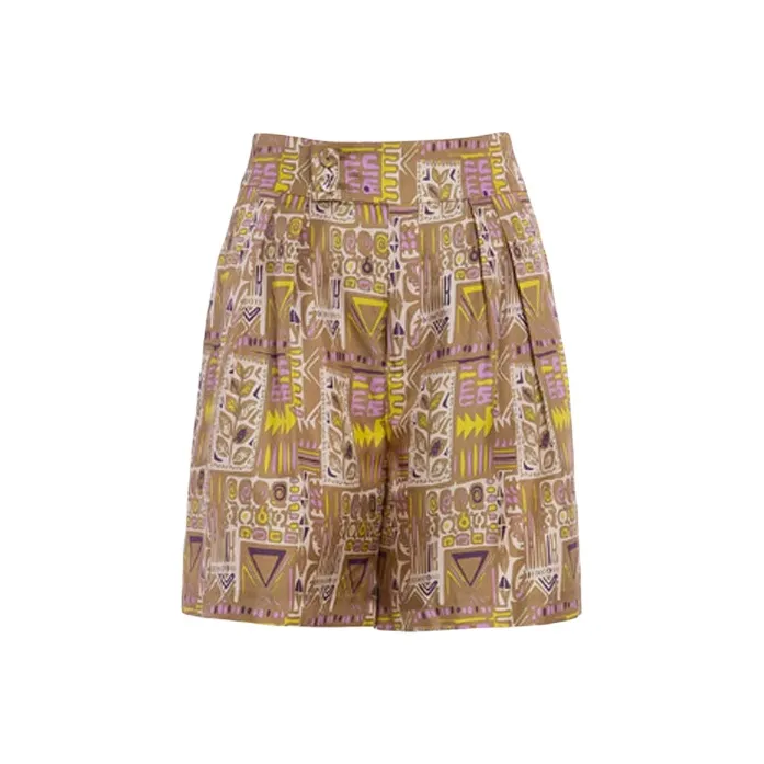 BESIONIA SS23 Casual Shorts Women's Brown Stripes-0