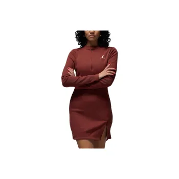 JORDAN Women's 1/2 Zip Long Sleeve Knit Dress