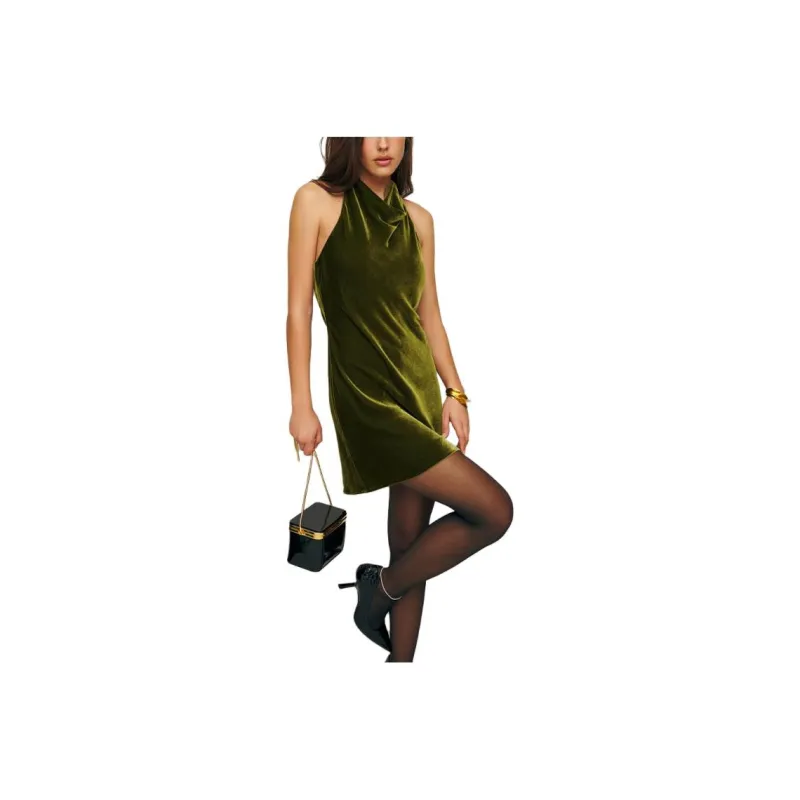 REFORMATION Welsh Velvet Dress Sleeveless Dress Women's Pear/Pearl-0