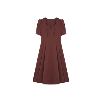 XWI SS24 Short Sleeved Dress Women's Dark Red