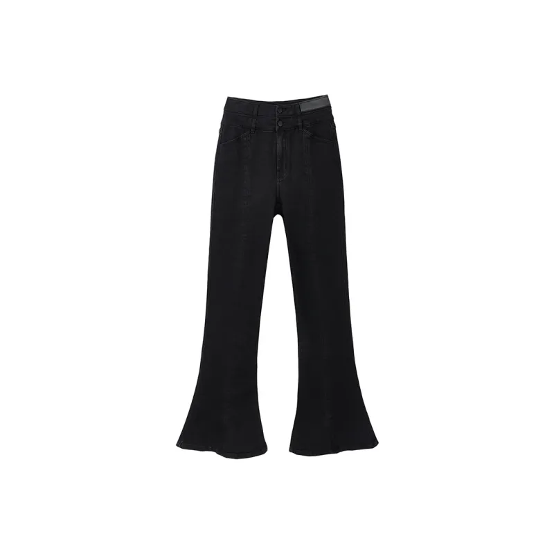 Yu Qianwen Jeans Women's Black-0