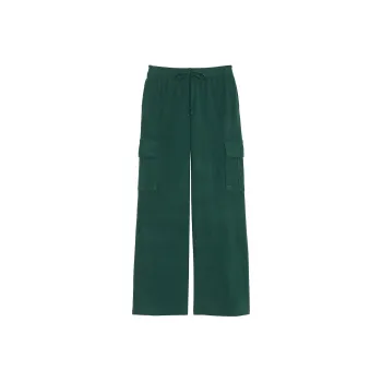 Victoria's Secret PINK Micro Fleece Wide Leg Cargo Pants/Deep Forest Cargo Pants Women's Deep Forest