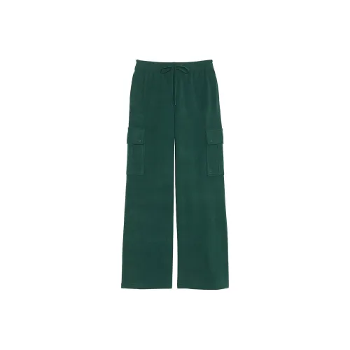 Victoria's Secret PINK Micro Fleece Wide Leg Cargo Pants/Deep Forest Cargo Pants Women's Deep Forest