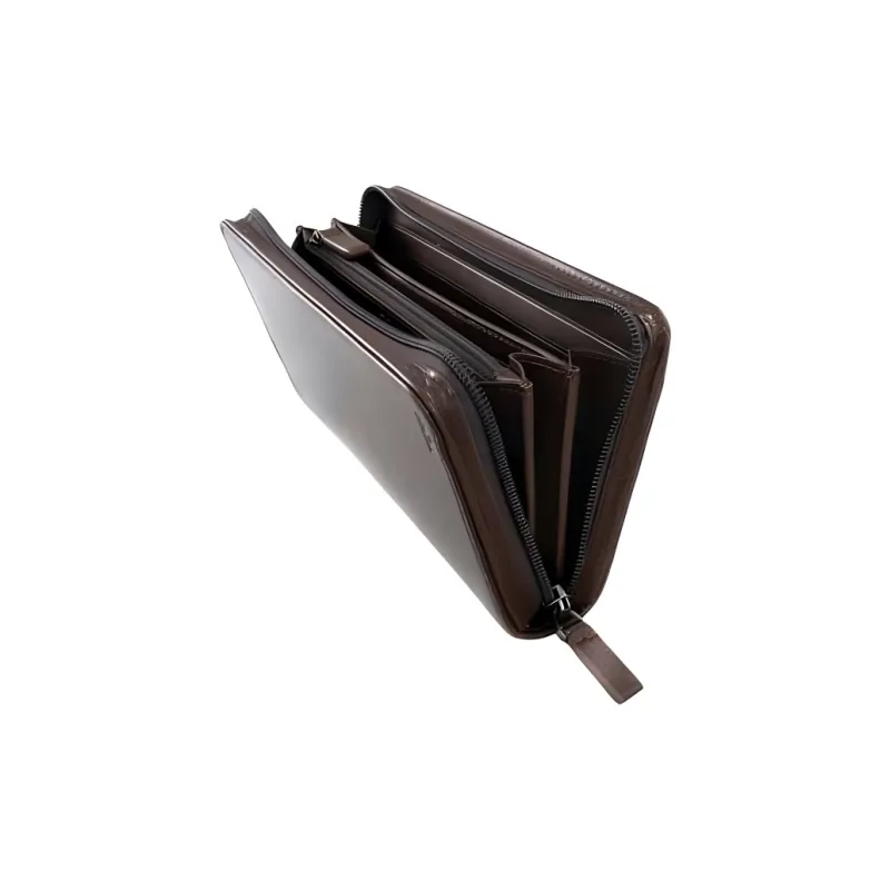 TUMI Leather Wallet Unisex Dark Brown-3