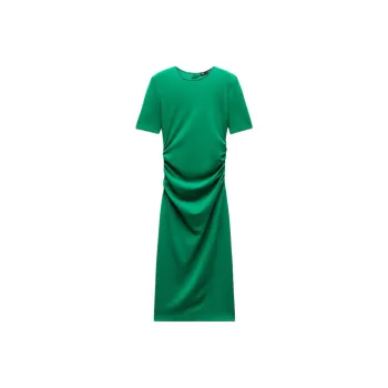 ZARA Short-Sleeved Dresses Women's Green